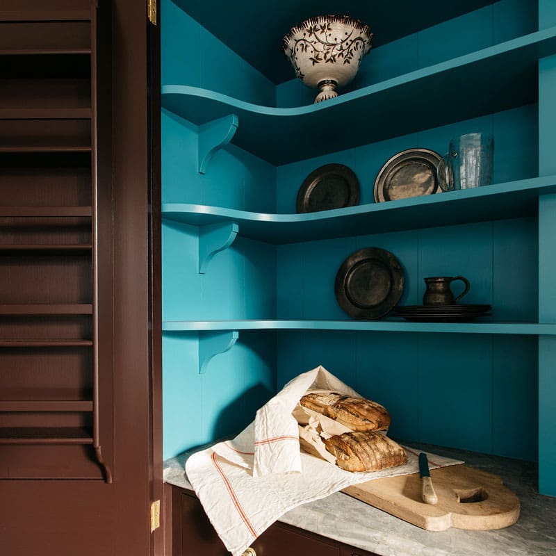 Vibrant Blue Cabinetry Design